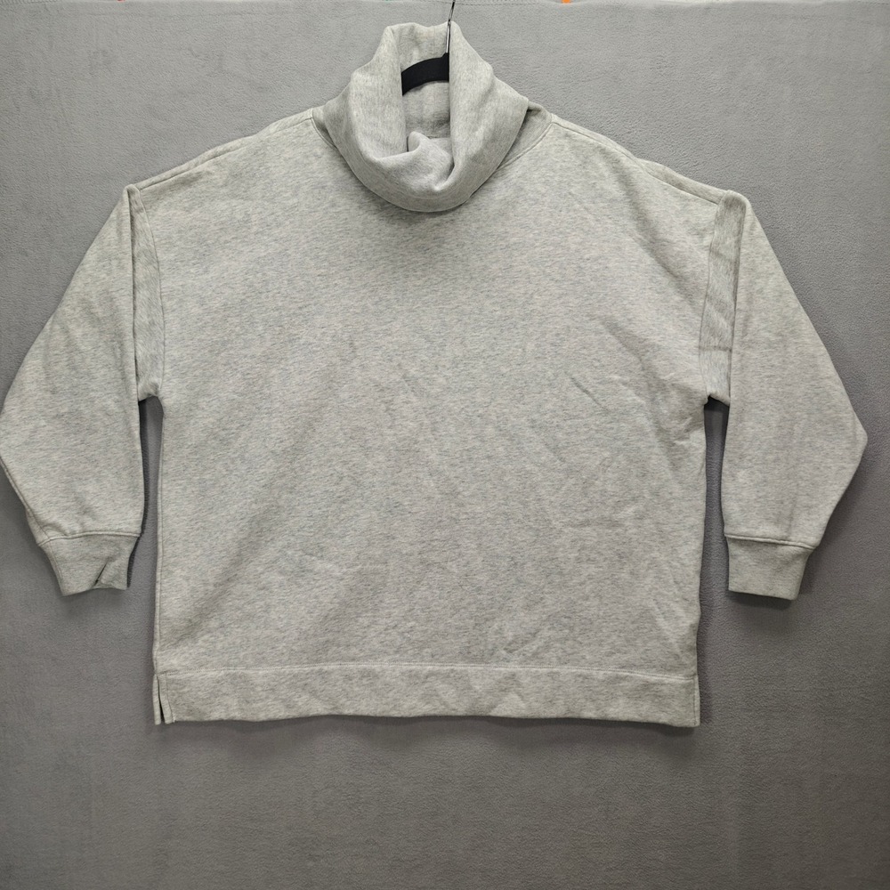 GAP Sweats Cowl Neck Sweatshirt Womens M Gray Heathered Sporty Yoga Athleisure